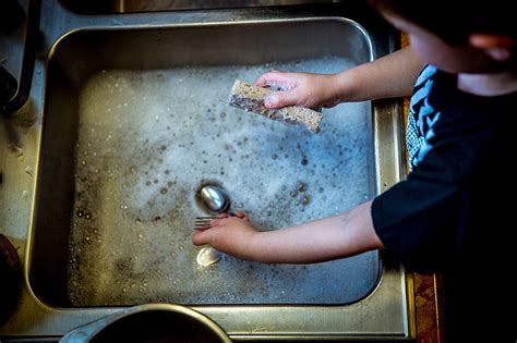 Free photo: washing dishes, soap, sink, bubbles, child, housework ...