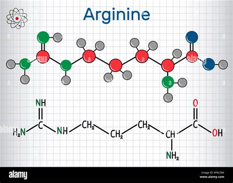 Arginine (Arg, R) amino acid molecule, it is used in the biosynthesis ...