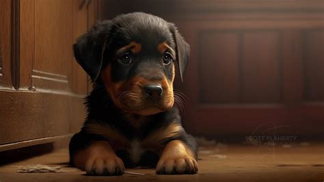 Rottweiler Puppy Desktop Wallpaper by scottflaherty on DeviantArt