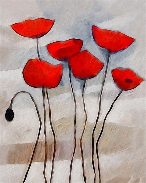 Poppies Painting Painting by Lutz Baar