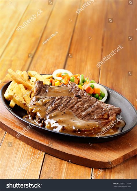 Beef Steak Hot Plate French Fries Stock Photo 361372889 | Shutterstock