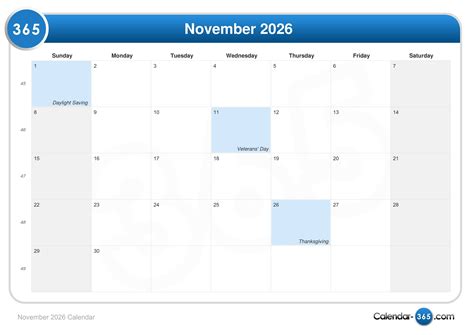 November 2026 Calendar