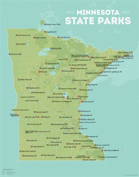 Minnesota State Parks Map 11x14 Print - Best Maps Ever