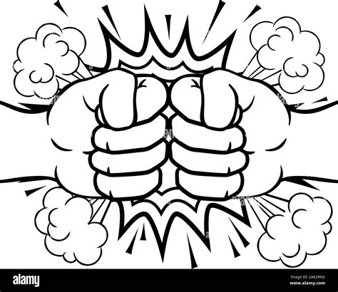 Fist Bump Explosion Hands Punch Cartoon Stock Vector Image & Art - Alamy