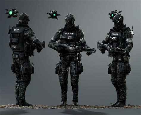 3D model Sci Fi Police Soldier VR / AR / low-poly rigged | CGTrader