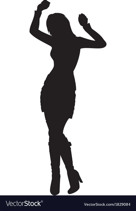 Dancing girl silhouette Royalty Free Vector Image