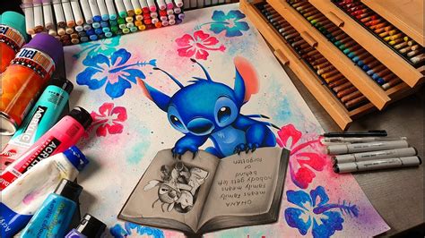 LILO & STITCH: Ohana means Family! Stitch Speed drawing FANART - YouTube