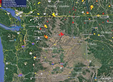 Wildfire Map In Washington - Map Of The United States With Cities