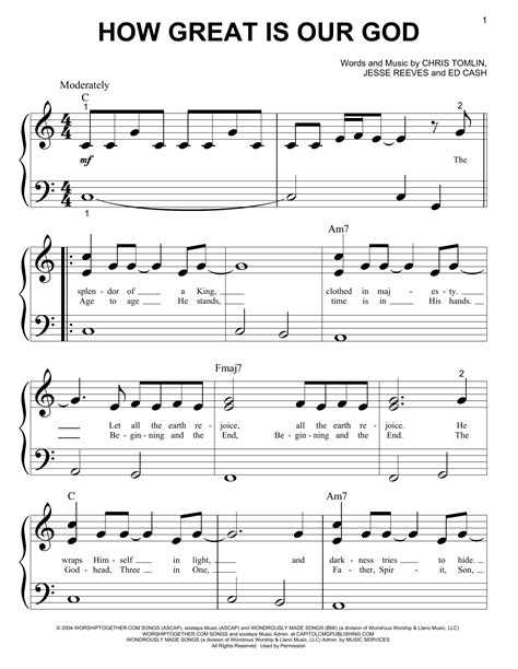 How Great Is Our God (Big Note Piano) - Print Sheet Music Now