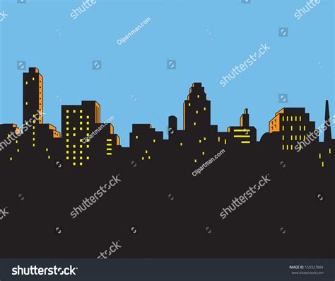 Retro Classic Comics Style City Skyline Stock Vector 150327884 ...