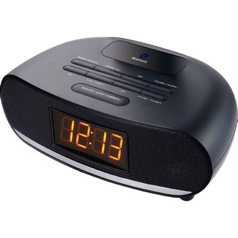 Sylvania SCR1997-BLACK USB Bluetooth Alarm Clock Radio - Black