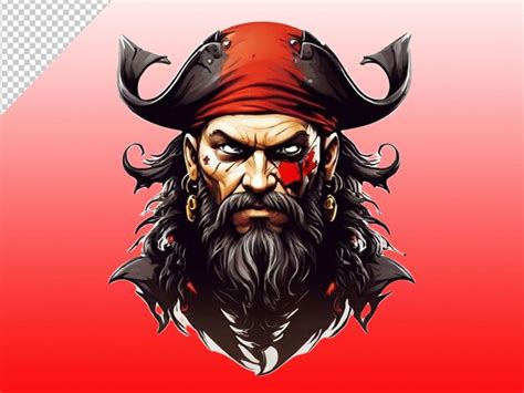 Premium PSD | Psd of a best pirates mascot logo gaming logo on transparent background