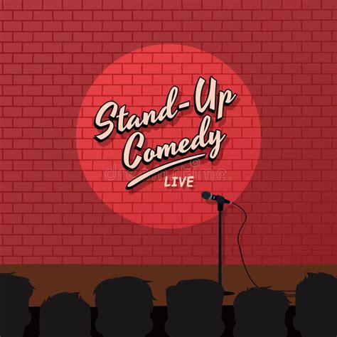 Red Brick Stand Up Comedy Cartoon Theme Illustration Stock Vector - Illustration of adult ...