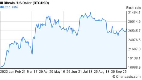 2023 Bitcoin price chart. BTC/USD graph