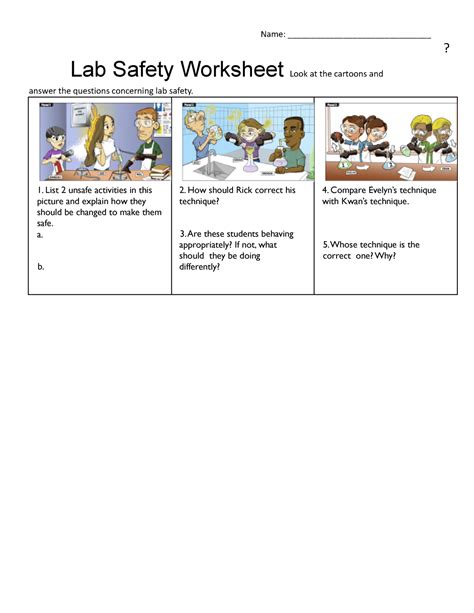 Lab Safety Scenarios - Name: _______________________________ ? Lab ...