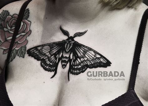 Blackwork dark moth tattoo, engraving occult by Gurbada Moth Tattoo, Deathly Hallows Tattoo ...