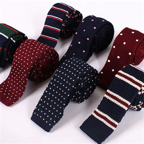 Knitting Ties for Men 2017 New Fashion Flat Knit Tie Slim 6cm Mens Knitted Ties Narrow Solid ...