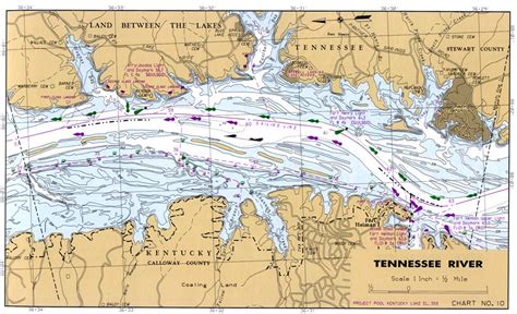 Tennessee River Navigation Charts of Kentucky Lake & Lake Barkley