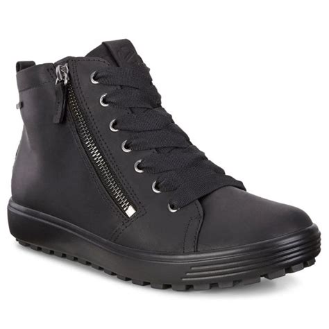 Ecco Womens Soft 7 Tred W Hi GTX Black Lace-Up Waterproof Ankle Boots ...