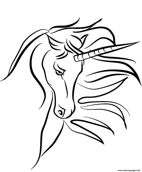 Beautiful Horn Mythical Unicorn Coloring page Printable