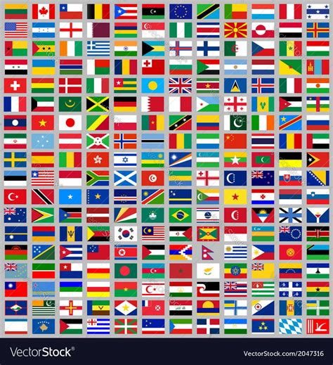 216 flags all world Royalty Free Vector Image - VectorStock