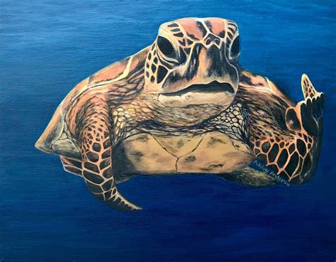 Angry Sea Turtle Original Painting With Bright Colors and Lots - Etsy