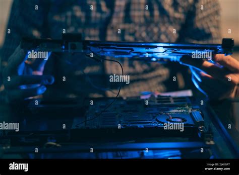 electronic repair engineer broken laptop keyboard Stock Photo - Alamy