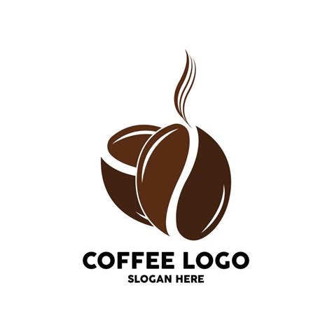 coffee bean drink logo design in brown color vector illustration 19850610 Vector Art at Vecteezy