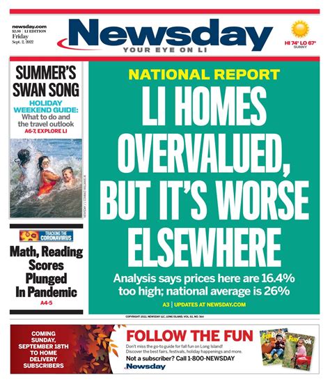 Newsday on Twitter: "Friday's Newsday cover: Long Island home prices ...