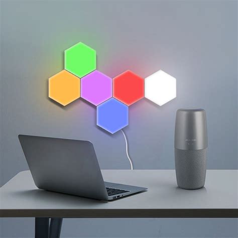 Creative Diy Hexagons Honeycomb Decor Wall Lamp Touch Sensitive Night ...