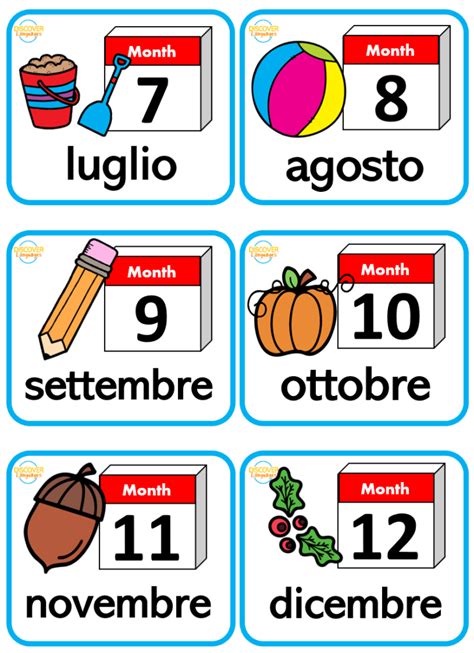 Beginner Italian Flashcards - Days & Months | Made By Teachers