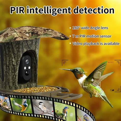 BIRD FEEDER SMART Bird Watcher Camera w/ Solar Pannel Auto Captures Bird ( EUR 151,06 - PicClick FR