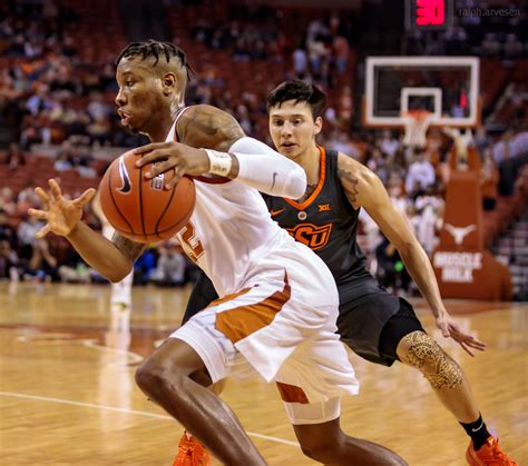 University of Texas Longhorns men's basketball game against the Oklahoma State Cowboys in Austin ...
