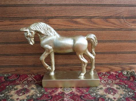 Beautiful Vintage Gold Color Stallion Horse Statue on Base | Etsy | Stallion horses, Statue ...