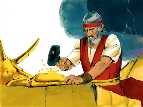 FreeBibleimages :: Moses and the Golden Calf :: Aaron and the Israelites make an idol (Exodus 32)