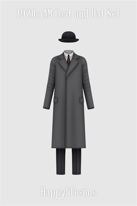 [Lonelyboy] TS4 1920s AM Coat and Hat Set | Sims 4 mods clothes, Sims 4 ...