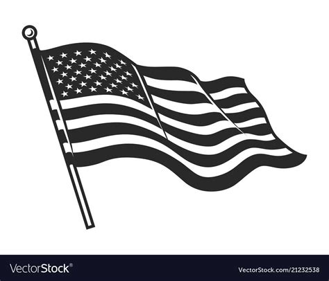 Monochrome american flag template Royalty Free Vector Image , # ...