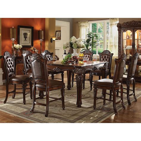 Acme Furniture Vendome 9 Piece Square Counter Height Dining Table Set - Walmart.com