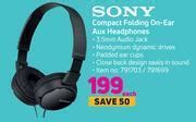 Sony compact folding on ear aux headphones-each offer at Game