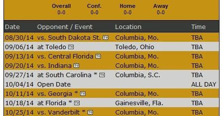 The Bridal Solution: Mizzou Football Schedule: 2014