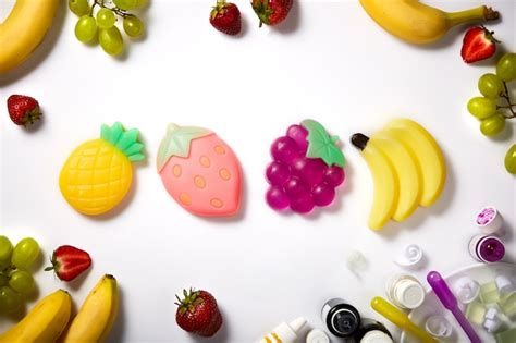 Premium Photo | Handmade soap made in fruit shapes