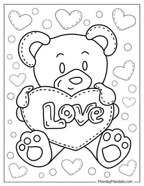 Teddy Bear Coloring Pages Holding A Present