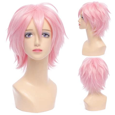 Anime Fairy Tail Natsu Dragneel Cosplay Wig Pink Short Spiky Wigs Cheap ...