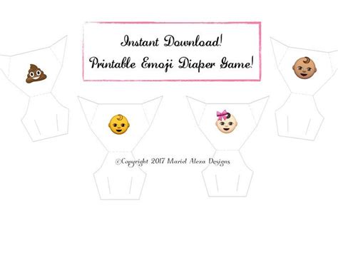 Emoji Diaper Game Instant Printable Download PDF Fun - Etsy Canada ...