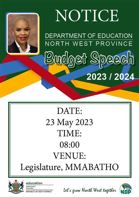 2023/2024 Budget Speech (Notice) – North West Department of Education