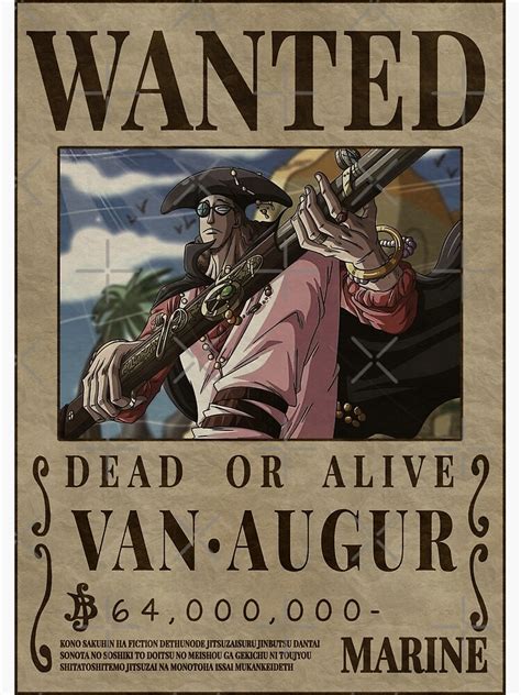 "One Piece Van Augur Bounty Wanted" Poster for Sale by One Piece Bounty Poster | Redbubble