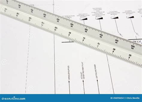 A Scale Ruler On A Technical Drawing Stock Image | CartoonDealer.com #6732481