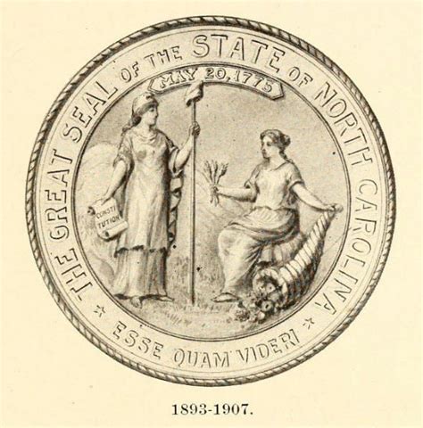 North Carolina State Seal 1893-1907 | Carolina, Seal, North carolina