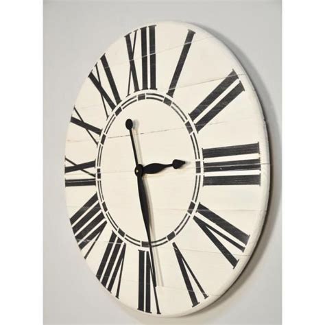 BrandtWorks 36 in. Oversized Antique White Farmhouse Wall Clock-36WHBKJUP - The Home Depot ...