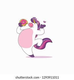 Cute Fat Unicorn Cartoon Stock Vector (Royalty Free) 1293911011 | Shutterstock